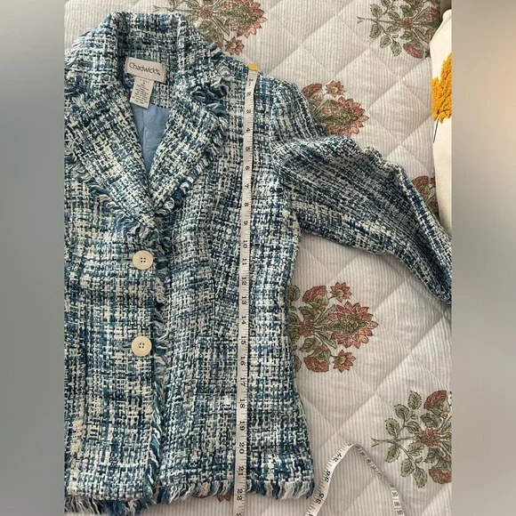 Chadwicks Blue and White Tweed Blazer - Picture 15 of 16